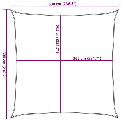 Sonnensegel 6X6 M 100% Polyester Oxford Hellgrau