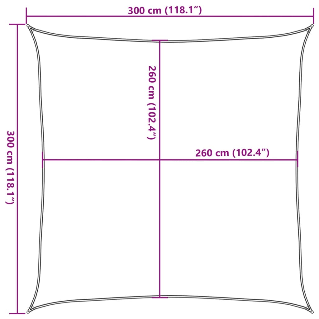 Sonnensegel 3X3 M 100% Polyester Oxford Sandfarbe