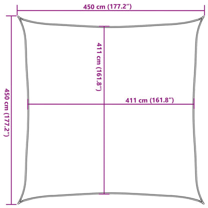 Sonnensegel 4,5X4,5 M 100% Polyester Oxford Sandfarbe