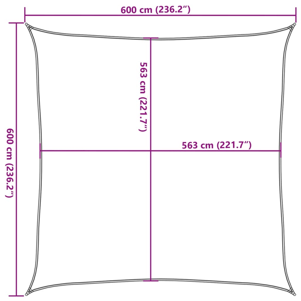 Sonnensegel 6X6 M 100% Polyester Oxford Sandfarbe