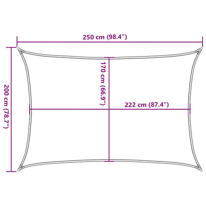 Sonnensegel 2,5X2 M 100% Polyester Oxford Hellgrau