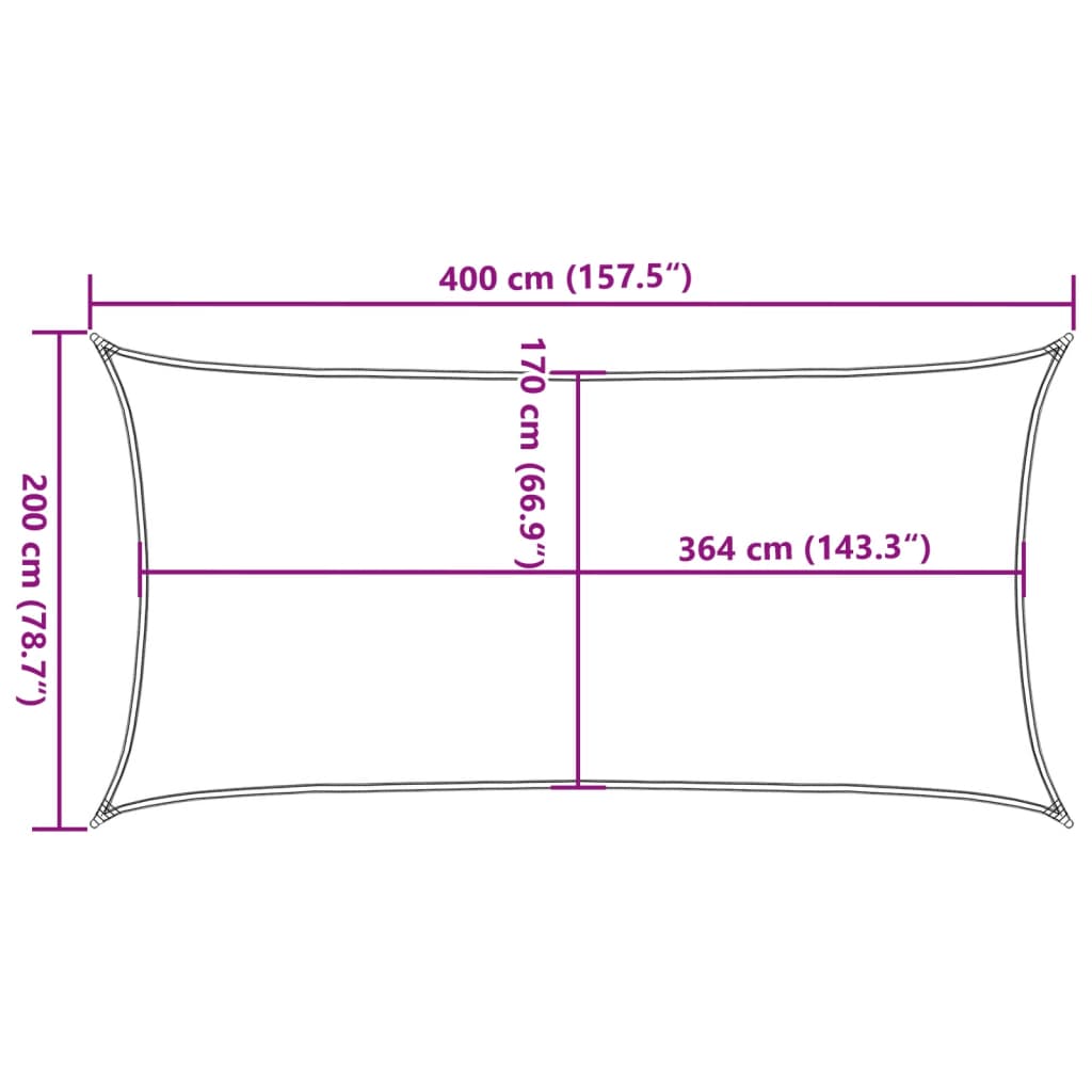 Sonnensegel 4X2 M 100% Polyester Oxford Sandfarbe