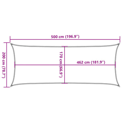 Sonnensegel 5X2 M 100% Polyester Oxford Sandfarbe