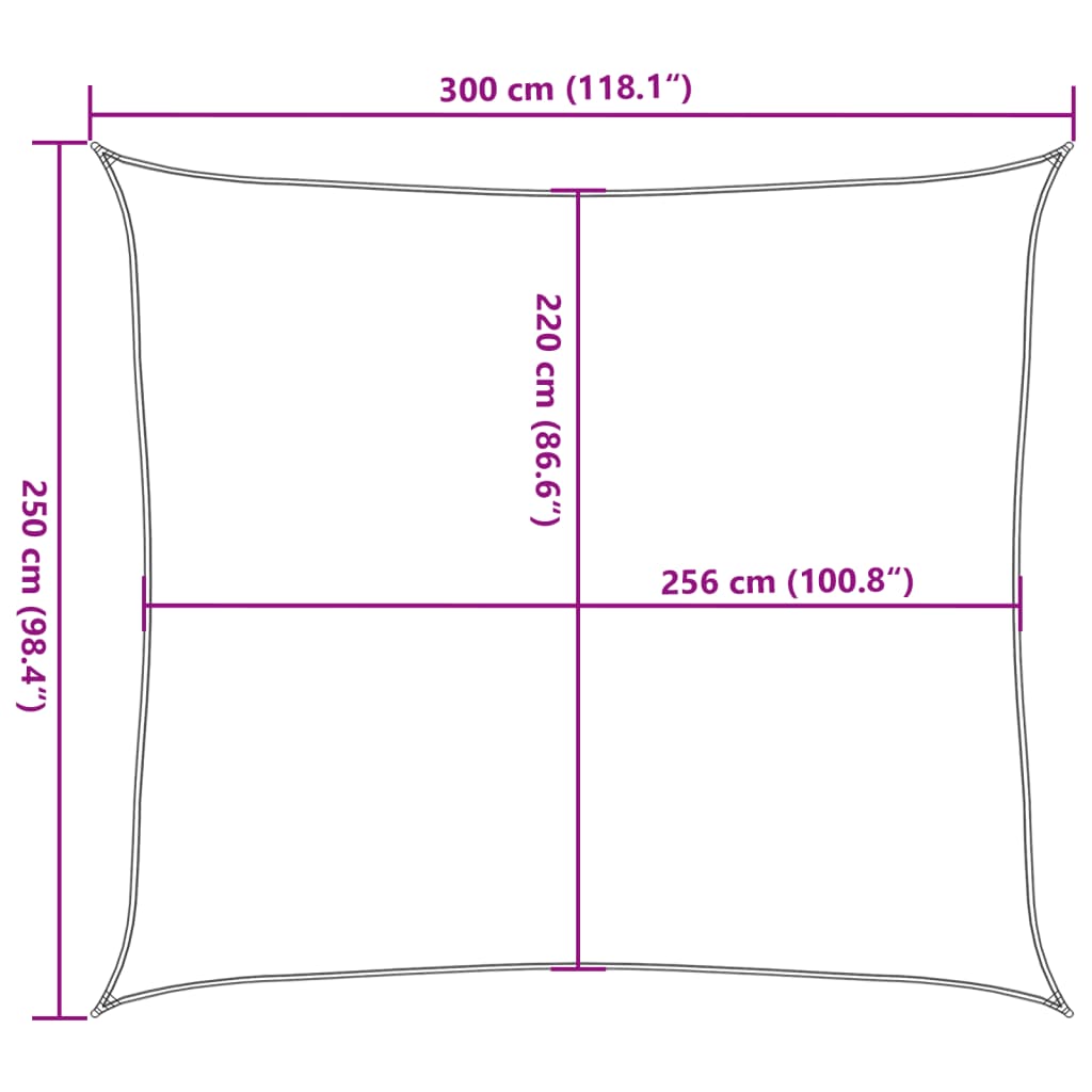 Sonnensegel 3X2,5 M 100% Polyester Oxford Sandfarbe