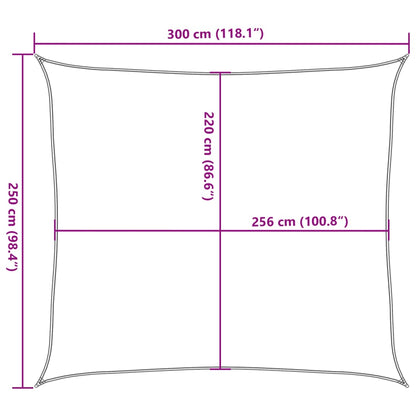 Sonnensegel 3X2,5 M 100% Polyester Oxford Sandfarbe
