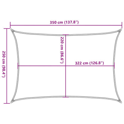 Sonnensegel 3,5X2,5 M 100% Polyester Oxford Sandfarbe