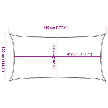 Sonnensegel 4,5X3 M 100% Polyester Oxford Sandfarbe