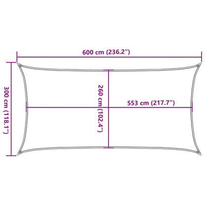 Sonnensegel 6X3 M 100% Polyester Oxford Sandfarbe