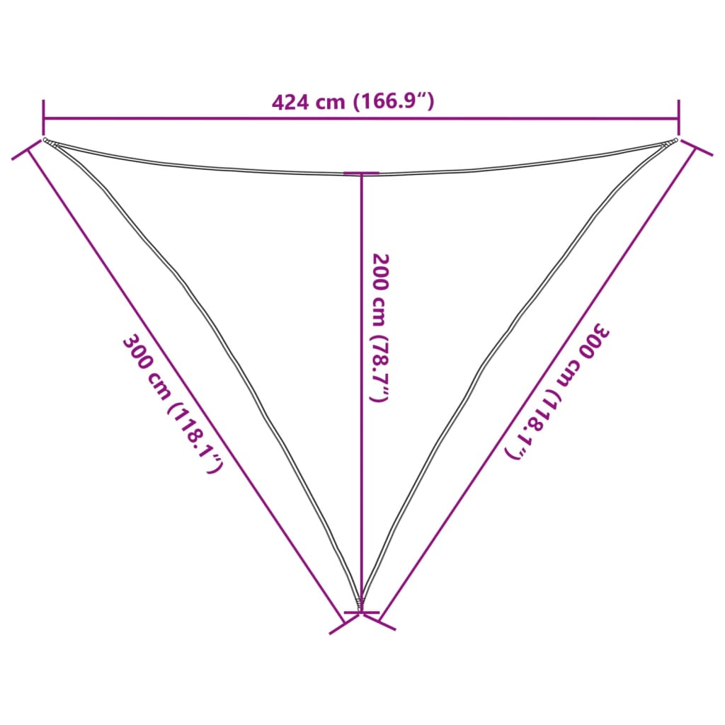 Sonnensegel 3X3X4,24 M 100% Polyester Oxford Hellgrau