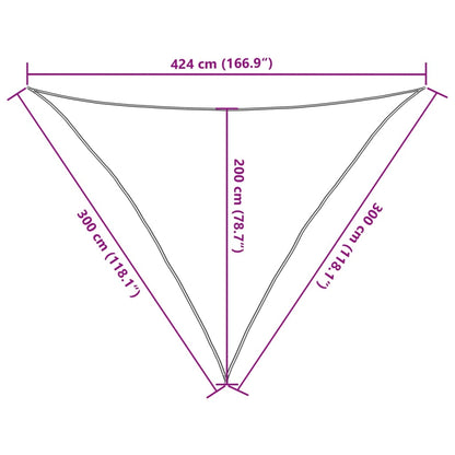 Sonnensegel 3X3X4,24 M 100% Polyester Oxford Hellgrau