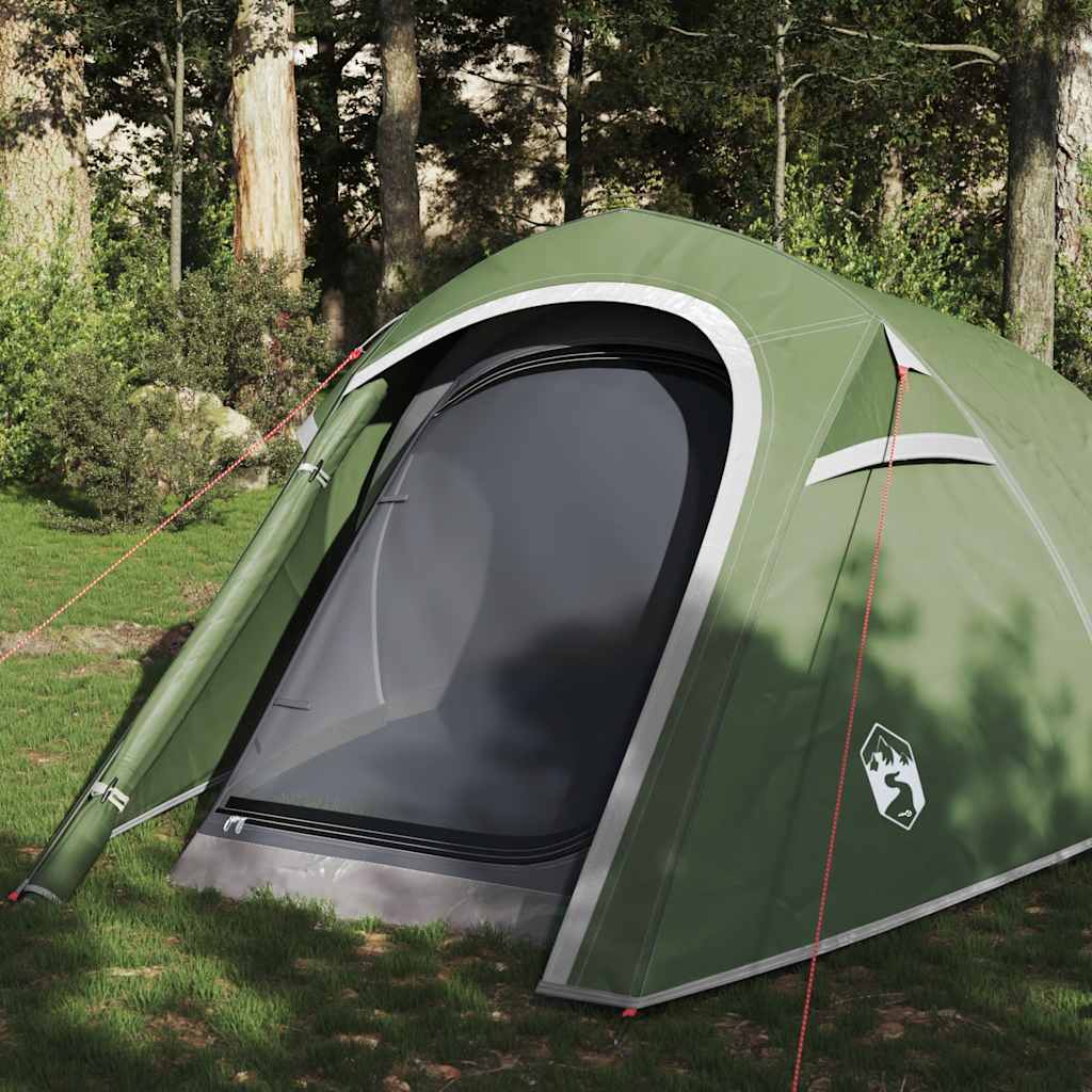 Tunnel-Campingzelt 3 Personen Weiß Dunkel Wasserdicht
