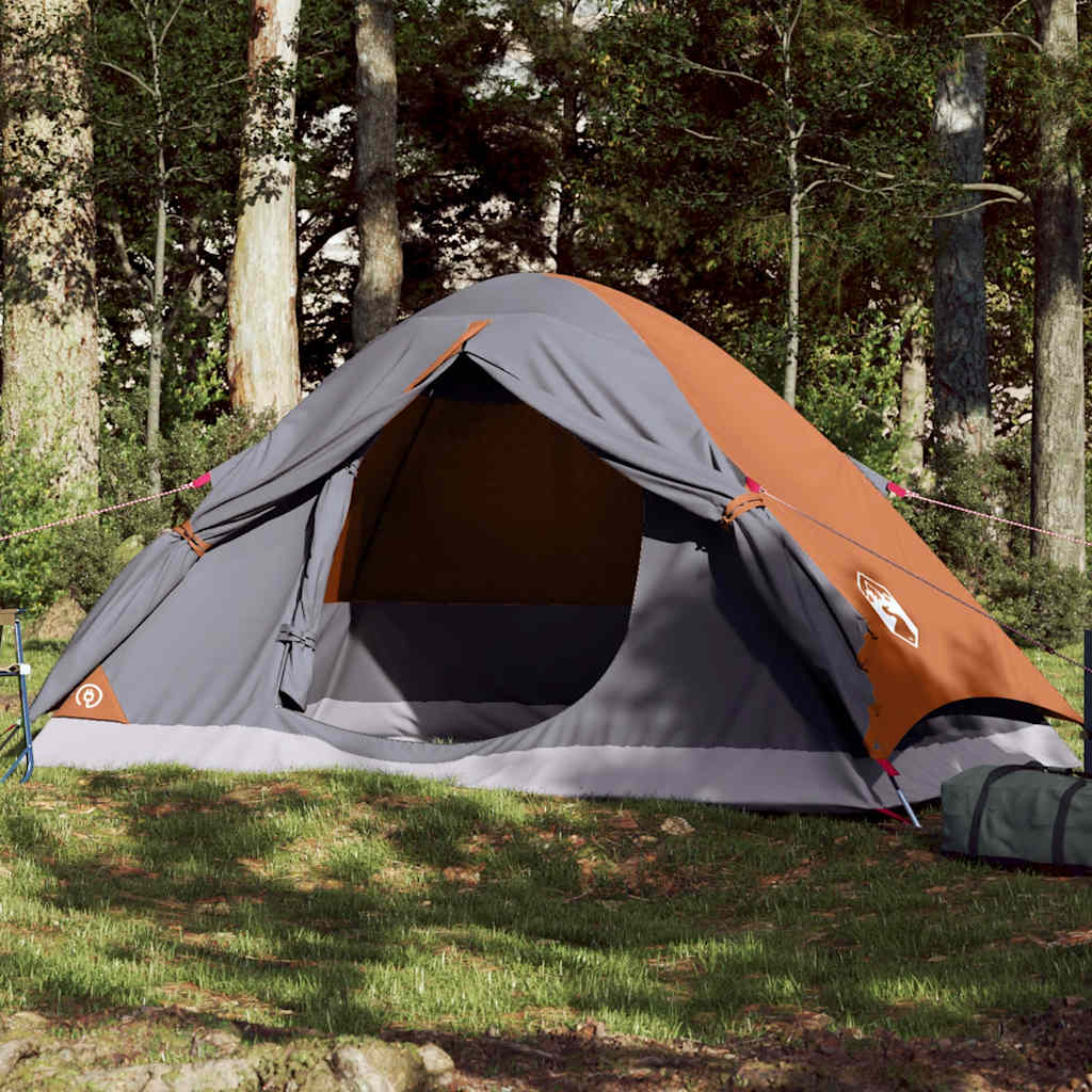 Kuppel-Campingzelt 2 Personen Und Orange Wasserdicht