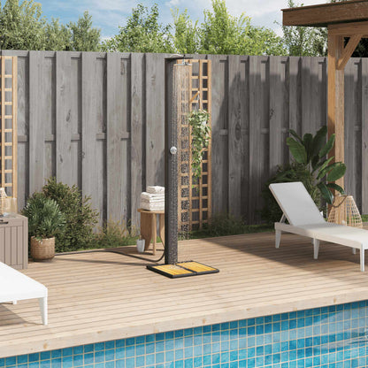 Gartendusche 50X55X224 Cm Poly Rattan Und Akazienholz
