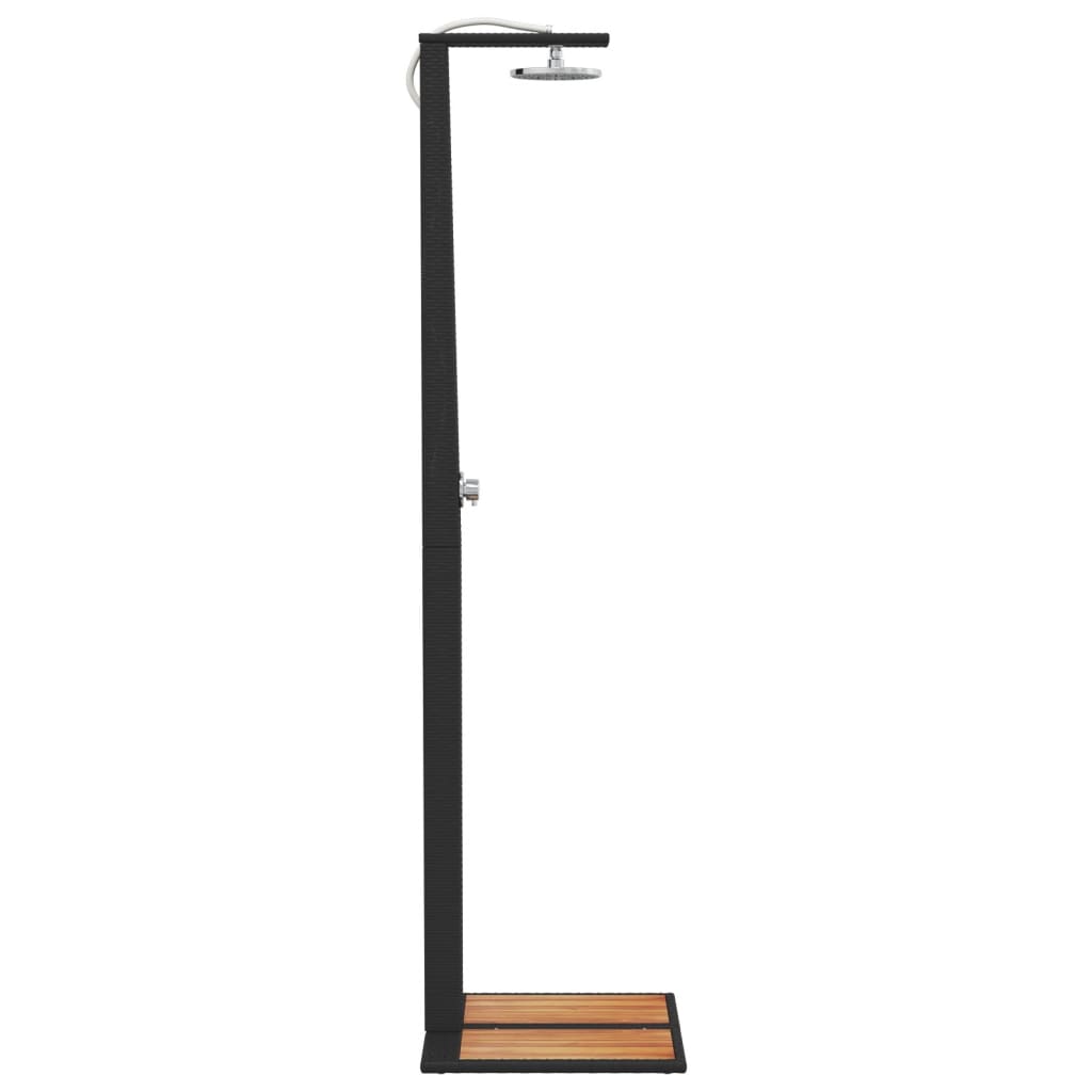 Gartendusche 50X55X224 Cm Poly Rattan Und Akazienholz