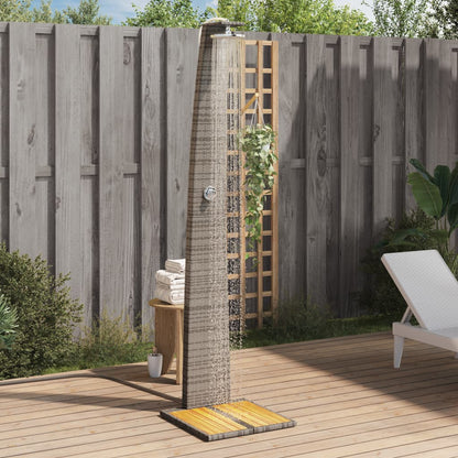 Gartendusche 55X60X224 Cm Poly Rattan Und Akazienholz