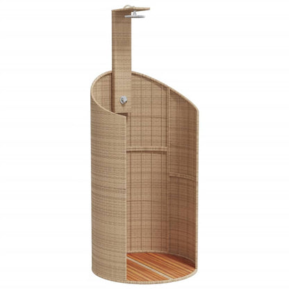 Gartendusche 100X100X241,5 Cm Poly Rattan Akazienholz