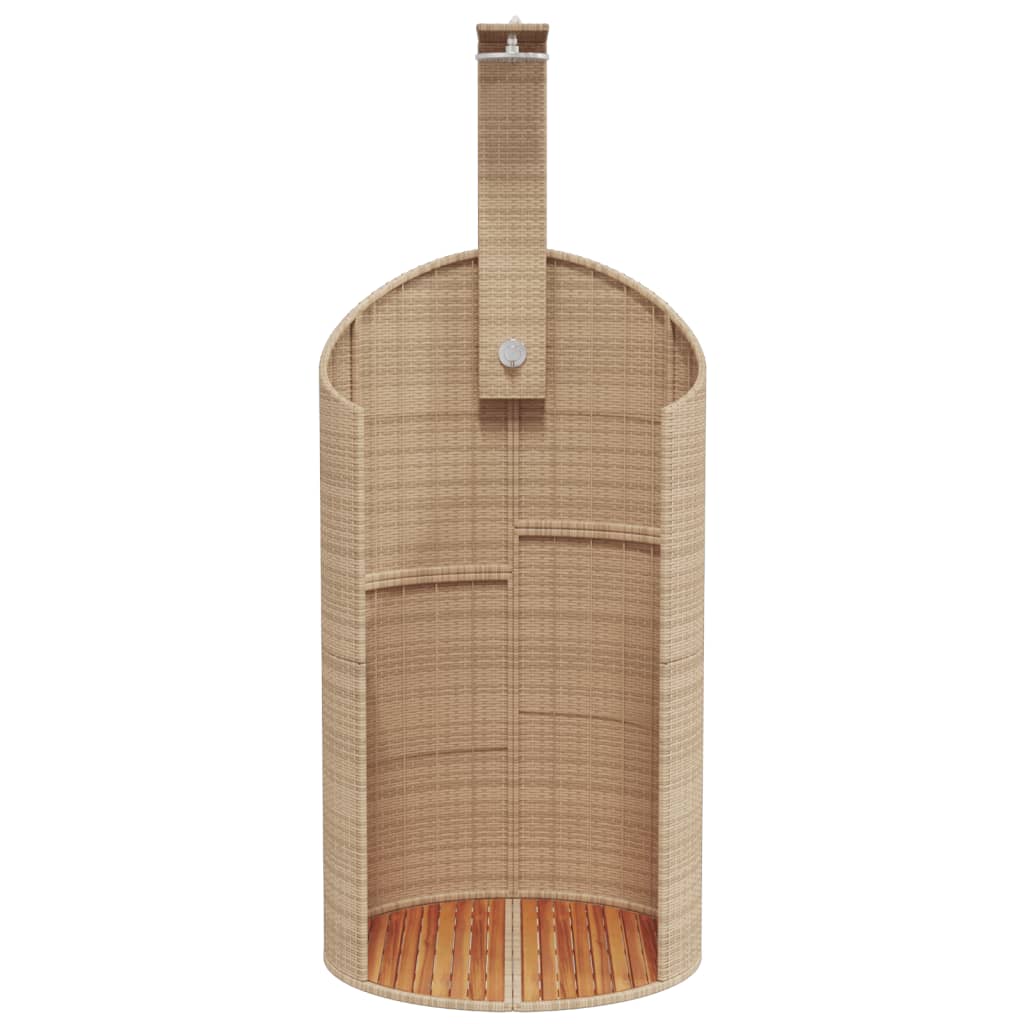 Gartendusche 100X100X241,5 Cm Poly Rattan Akazienholz