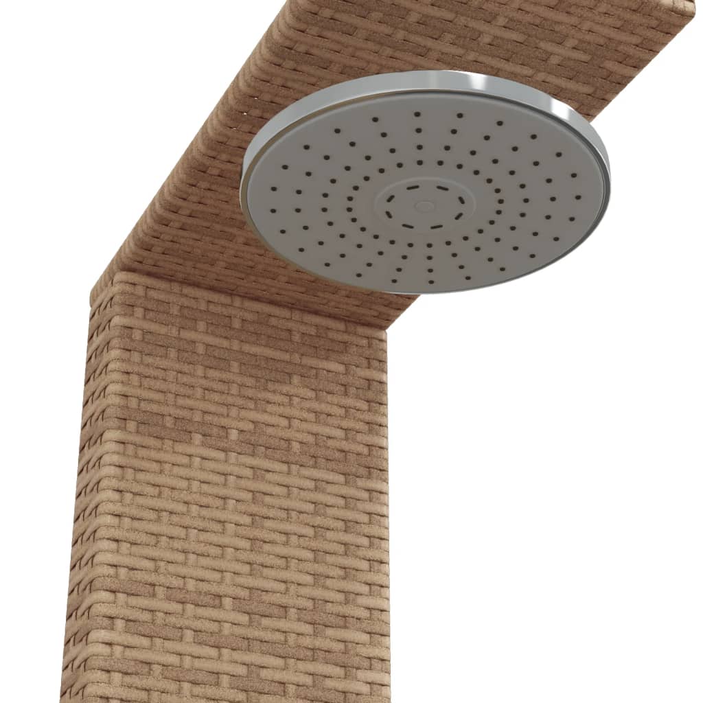 Gartendusche 100X100X241,5 Cm Poly Rattan Akazienholz