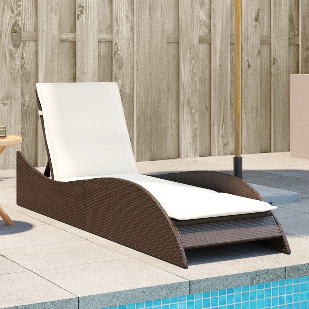 Sonnenliege Mit Auflage 60X205X73 Cm Poly Rattan
