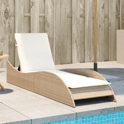 Sonnenliege Mit Auflage 60X205X73 Cm Poly Rattan