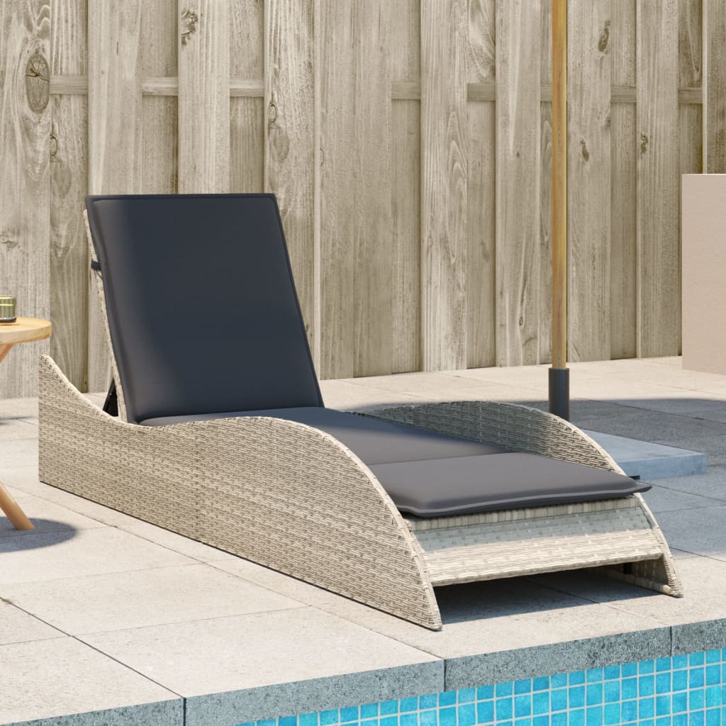 Sonnenliege Mit Auflage 60X205X73 Cm Poly Rattan