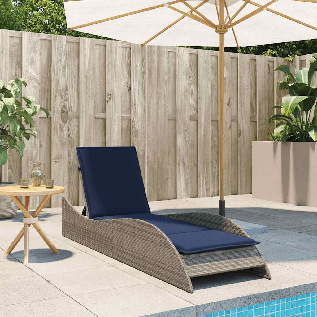 Sonnenliege Mit Auflage 60X205X73 Cm Poly Rattan