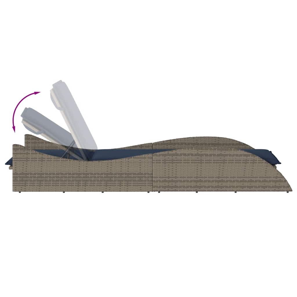 Sonnenliege Mit Auflage 60X205X73 Cm Poly Rattan