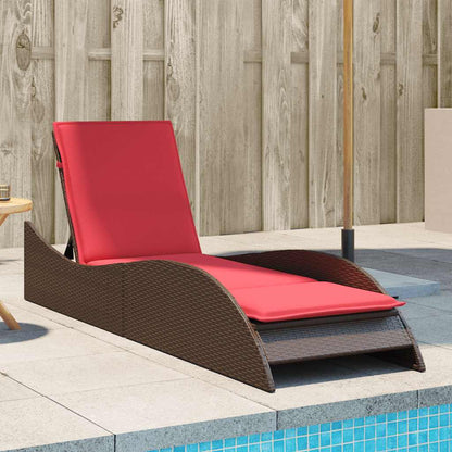 Sonnenliege Mit Auflage 60X205X73 Cm Poly Rattan
