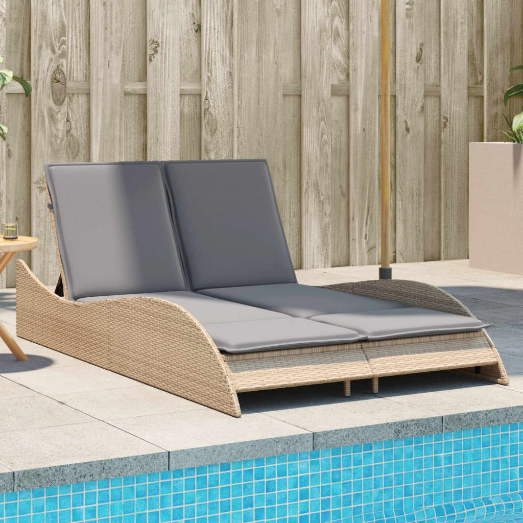 Sonnenliege Mit Auflage 60X205X73 Cm Poly Rattan