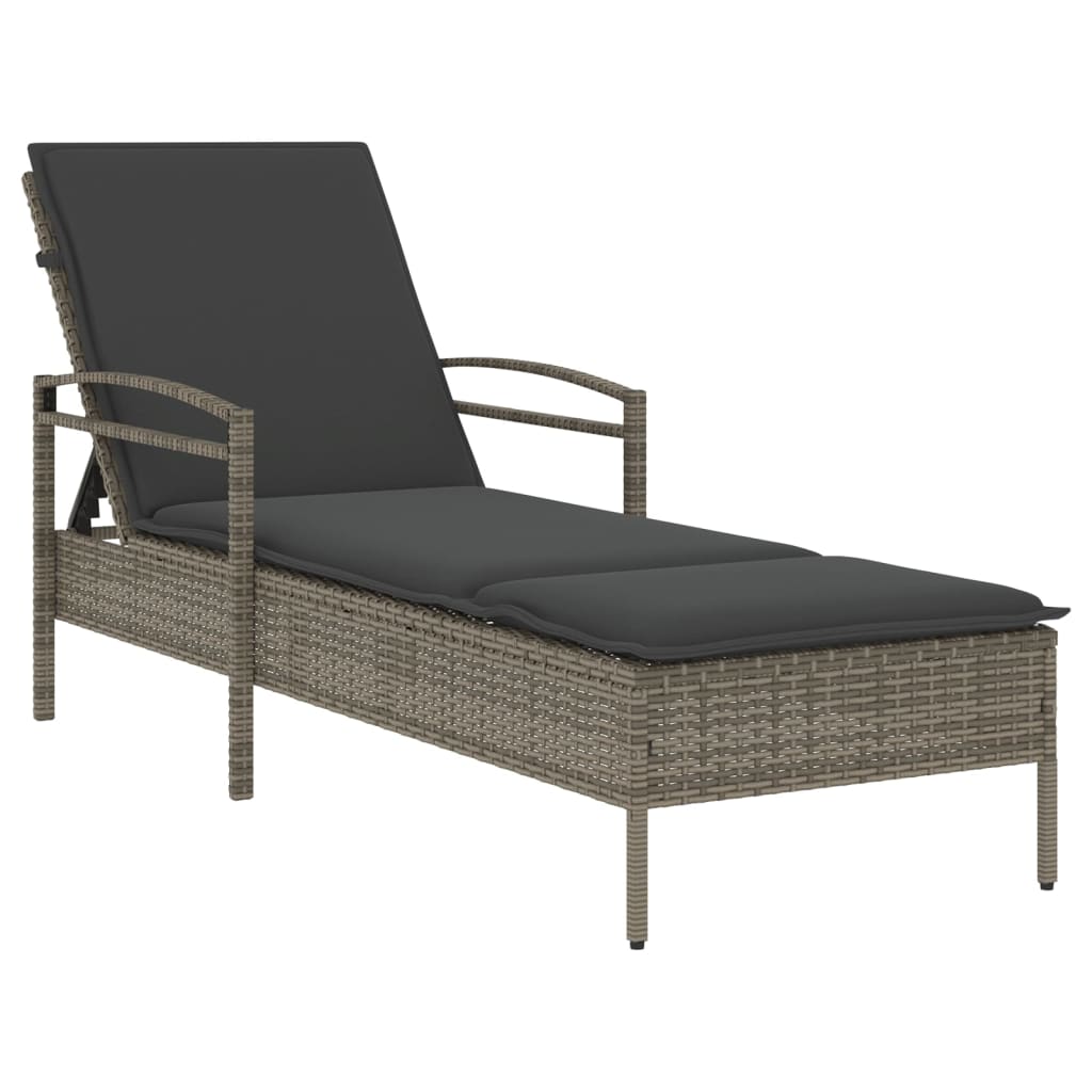 Sonnenliege Mit Auflage 63X200X81 Cm Poly Rattan