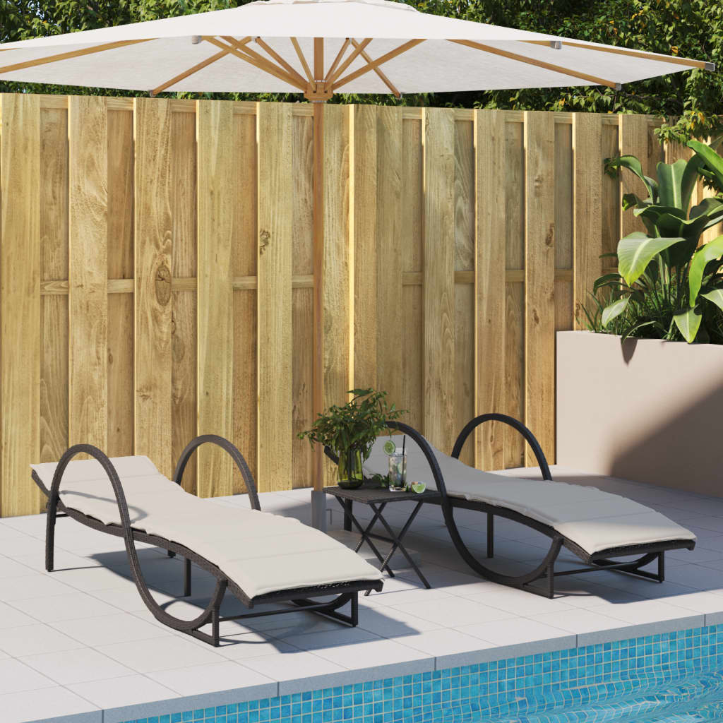 Sonnenliege Mit Auflage 60X199X42 Cm Poly Rattan