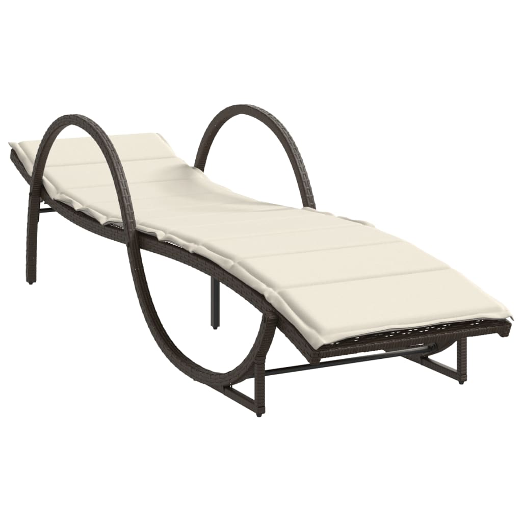 Sonnenliege Mit Auflage 60X199X42 Cm Poly Rattan