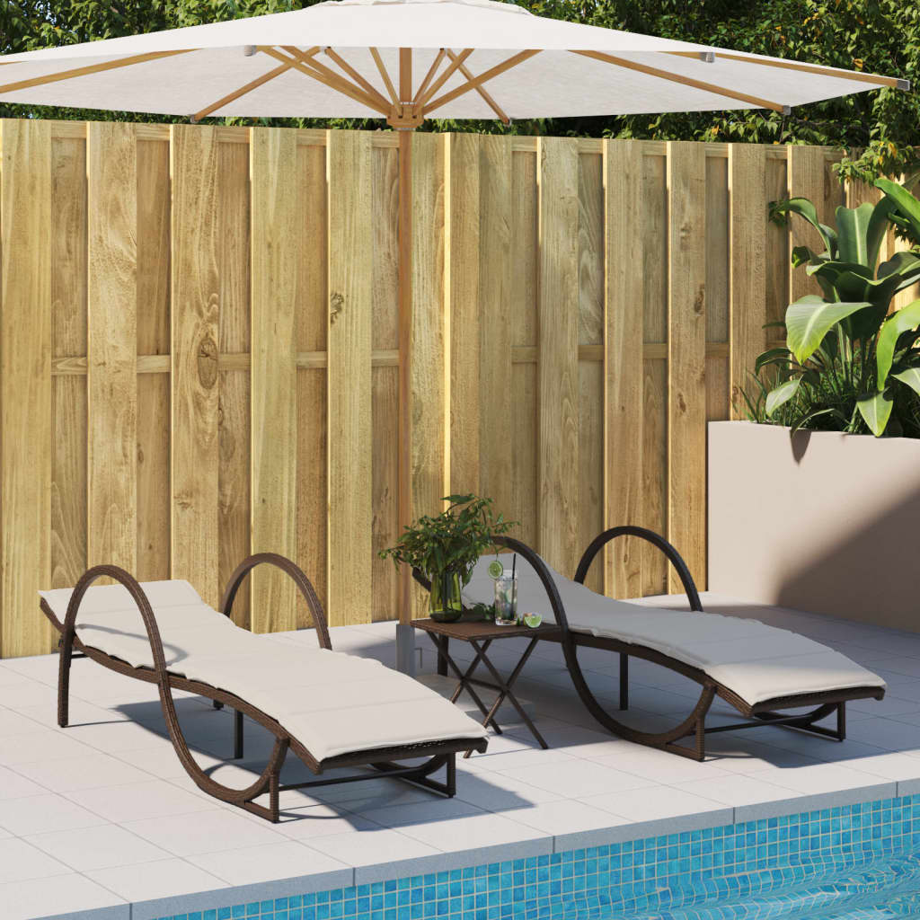 Sonnenliege Mit Auflage 60X199X42 Cm Poly Rattan