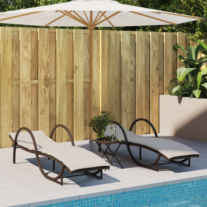 Sonnenliege Mit Auflage 60X199X42 Cm Poly Rattan