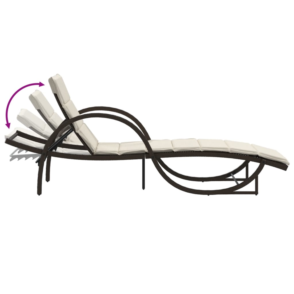 Sonnenliege Mit Auflage 60X199X42 Cm Poly Rattan