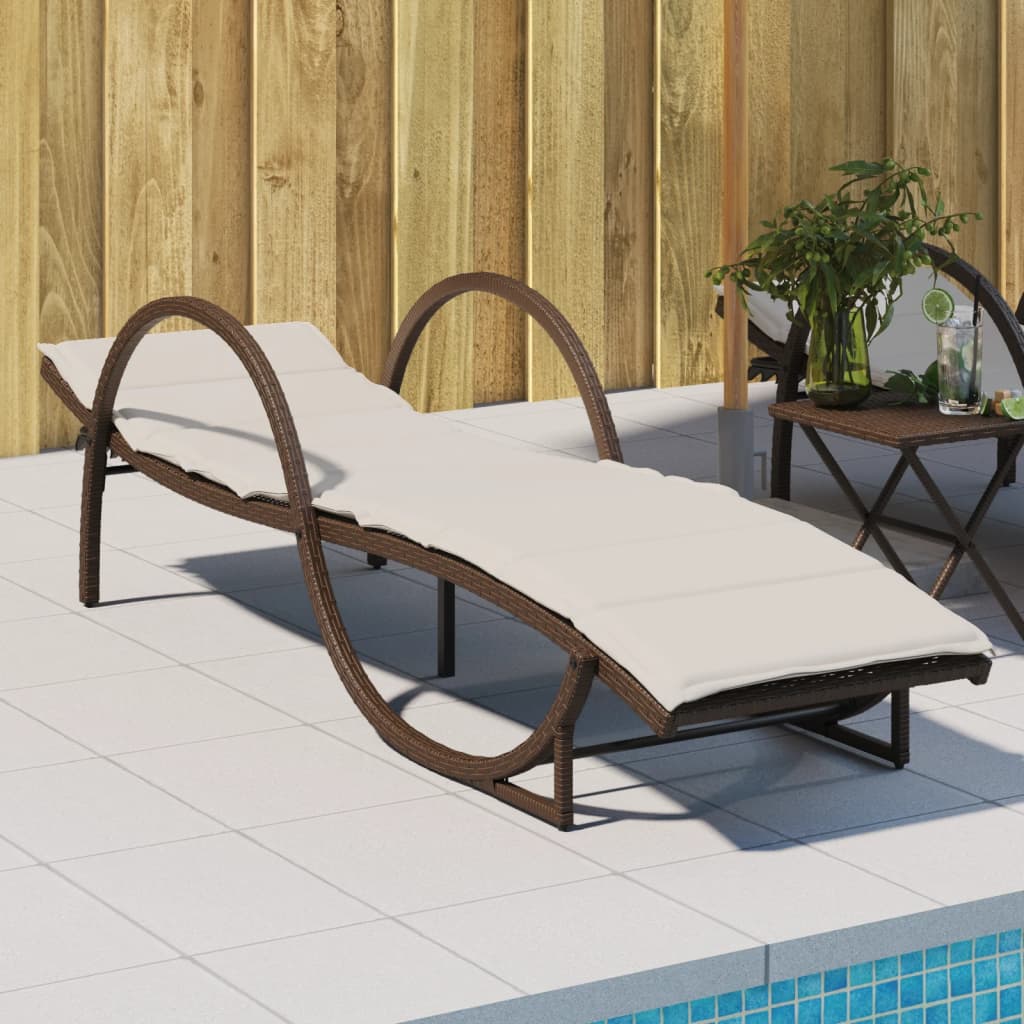 Sonnenliege Mit Auflage 60X199X42 Cm Poly Rattan