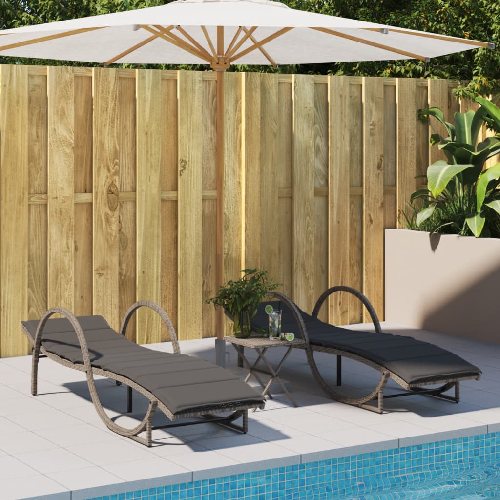 Sonnenliege Mit Auflage 60X199X42 Cm Poly Rattan