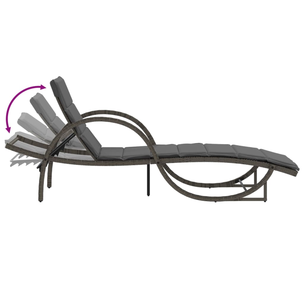 Sonnenliege Mit Auflage 60X199X42 Cm Poly Rattan