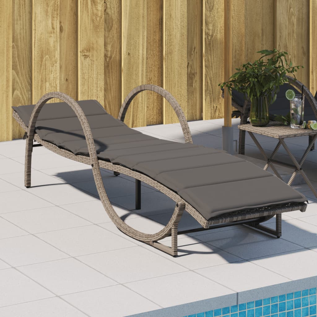 Sonnenliege Mit Auflage 60X199X42 Cm Poly Rattan