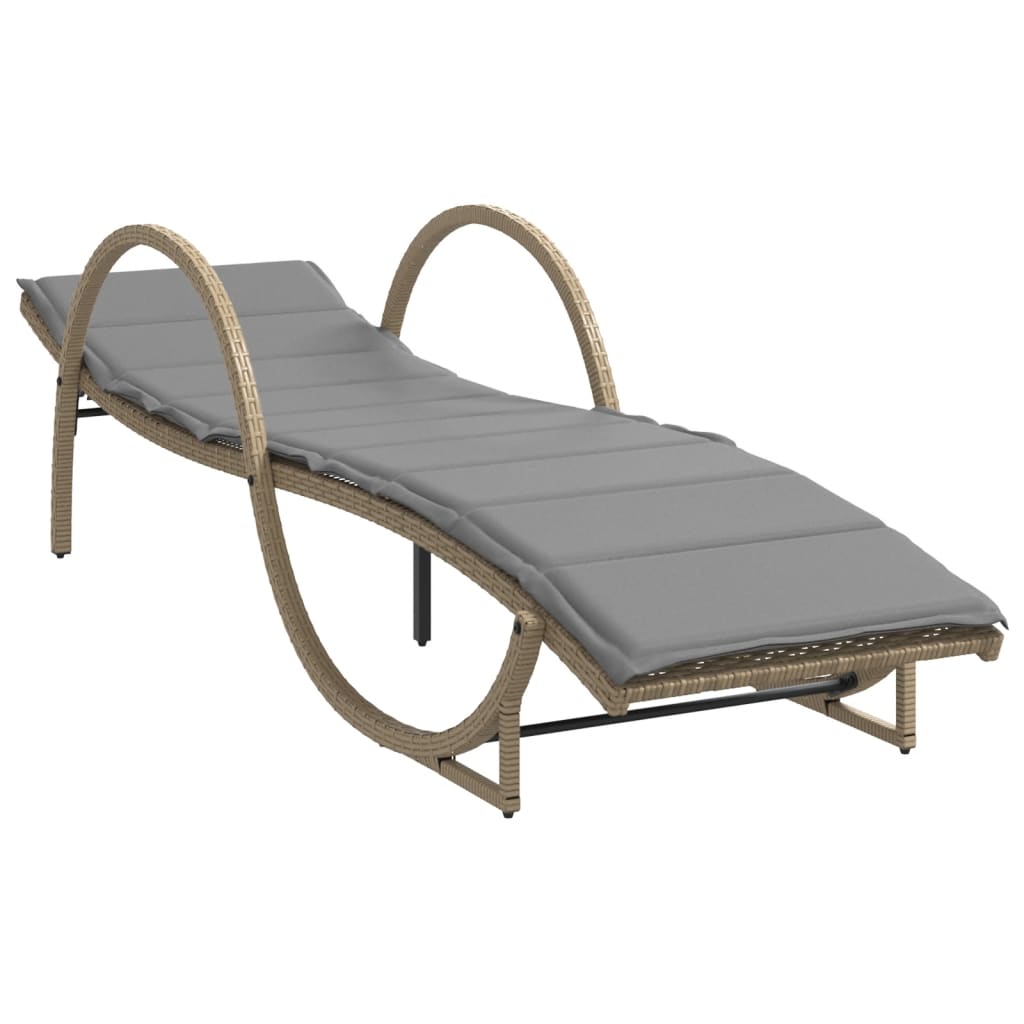 Sonnenliege Mit Auflage 60X199X42 Cm Poly Rattan