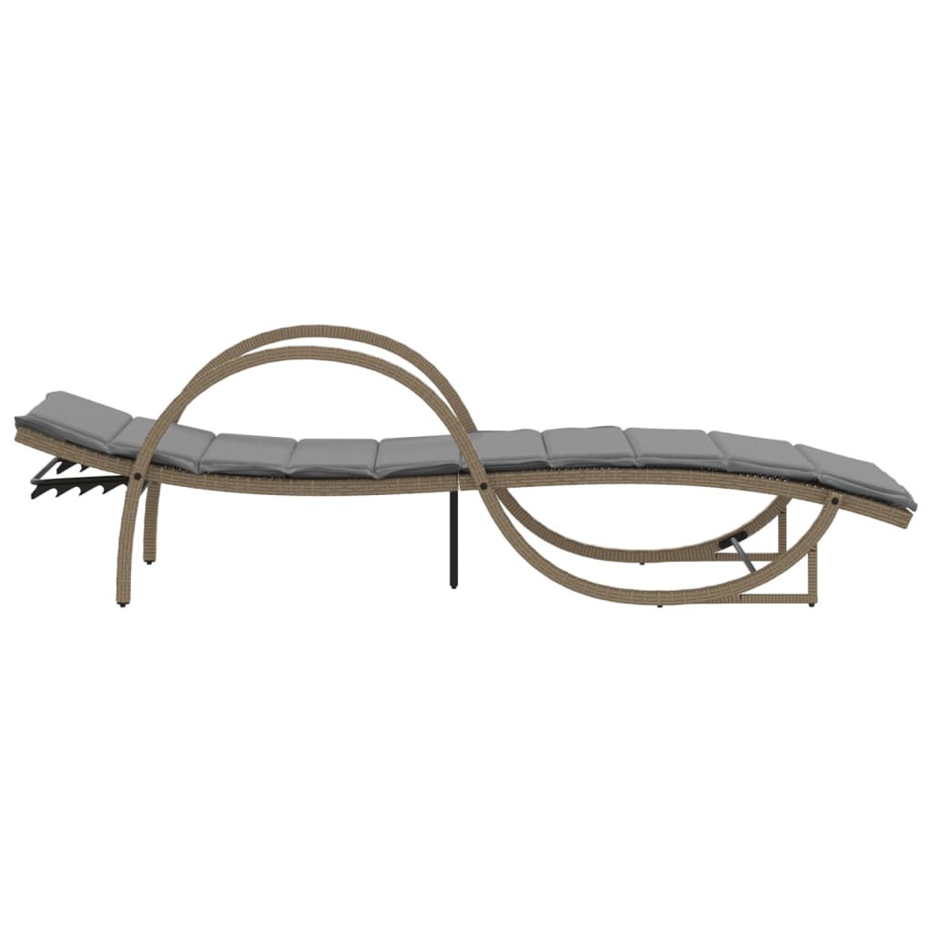 Sonnenliege Mit Auflage 60X199X42 Cm Poly Rattan