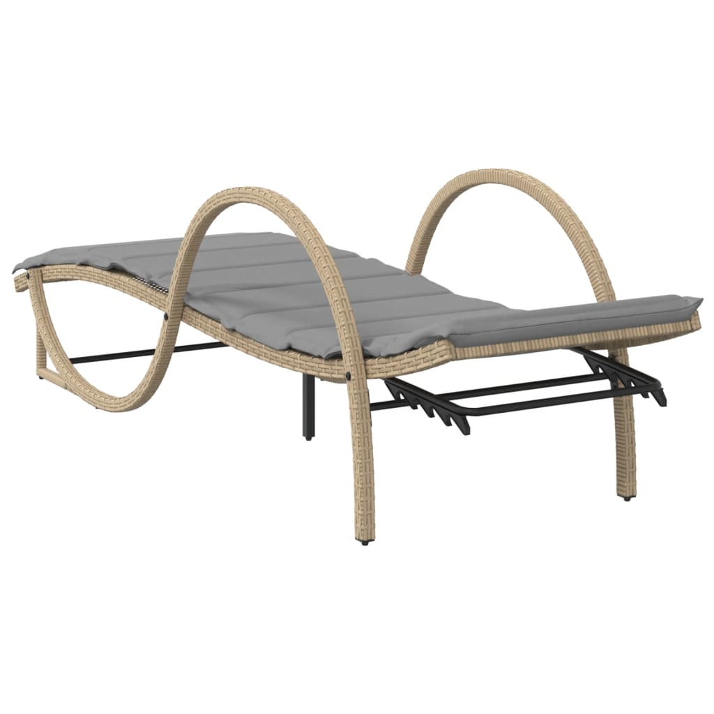 Sonnenliege Mit Auflage 60X199X42 Cm Poly Rattan