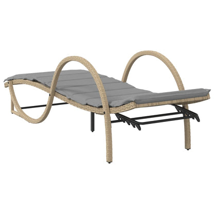 Sonnenliege Mit Auflage 60X199X42 Cm Poly Rattan