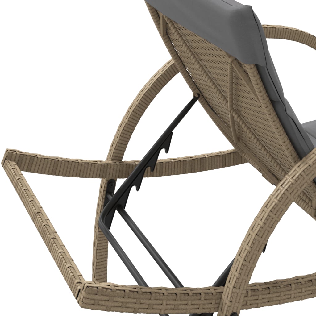 Sonnenliege Mit Auflage 60X199X42 Cm Poly Rattan