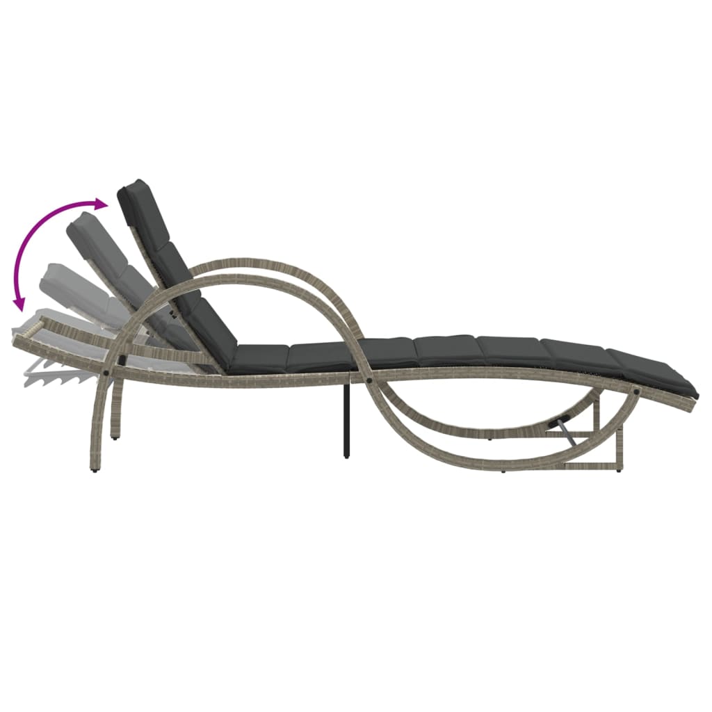 Sonnenliege Mit Auflage 60X199X42 Cm Poly Rattan