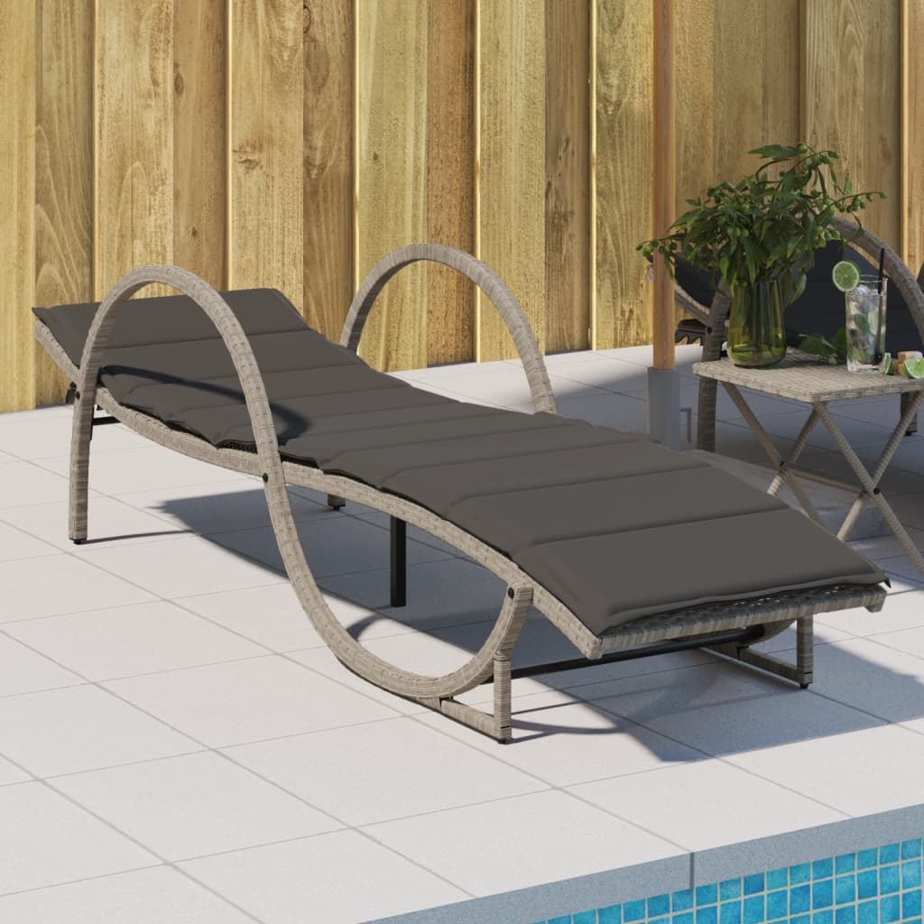 Sonnenliege Mit Auflage 60X199X42 Cm Poly Rattan