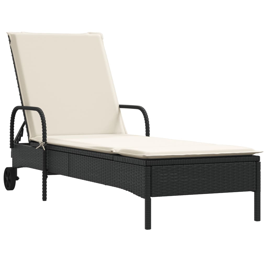 Sonnenliege Mit Rollen Und Auflage Poly Rattan