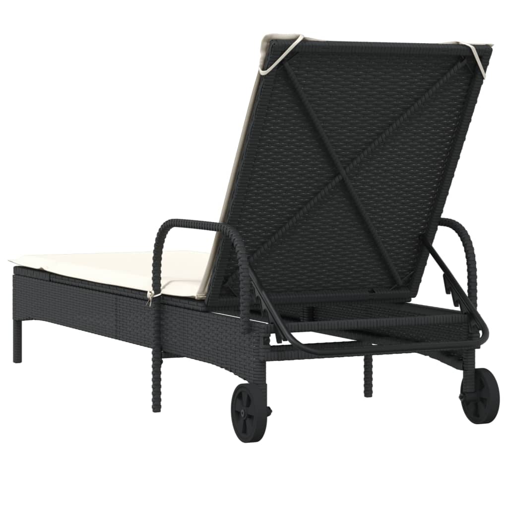 Sonnenliege Mit Rollen Und Auflage Poly Rattan