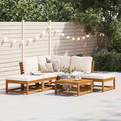 6-Tlg. Garten-Lounge-Set Mit Kissen Massivholz Akazie