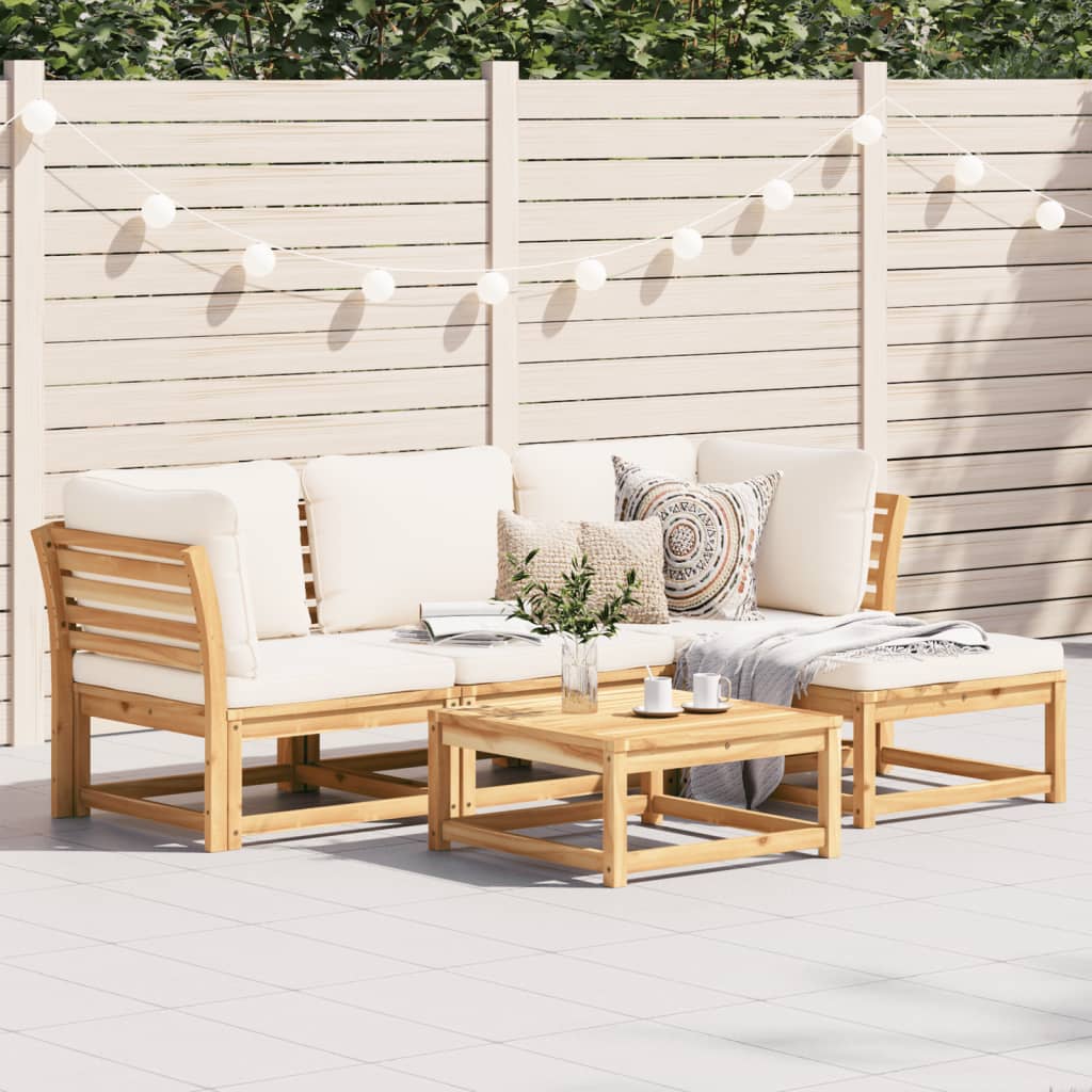 6-Tlg. Garten-Lounge-Set Mit Kissen Massivholz Akazie